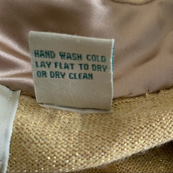 Design Options By Philip & Jane Gordon Vintage Gold Metallic Knit Top Sz M - Picture 14 of 14